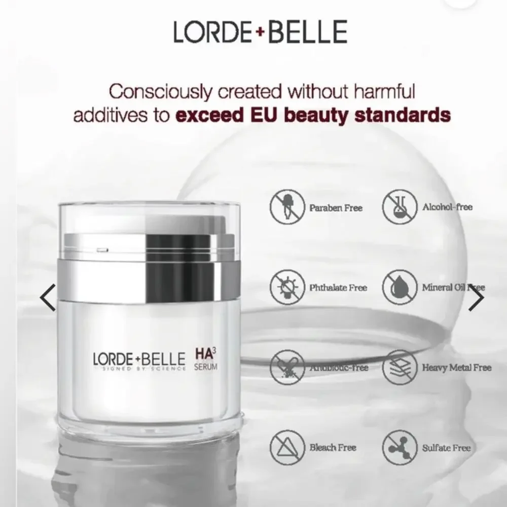NIB Lorde + Belle HA3+ Peptide Serum Hyaluronic Acid Anti Aging 1 oz
